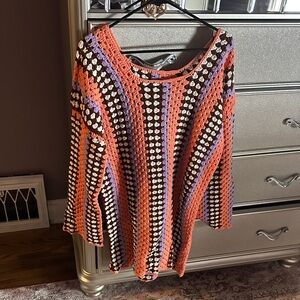 Taylor Swift Vibrant Crochet Long Sleeve Dress